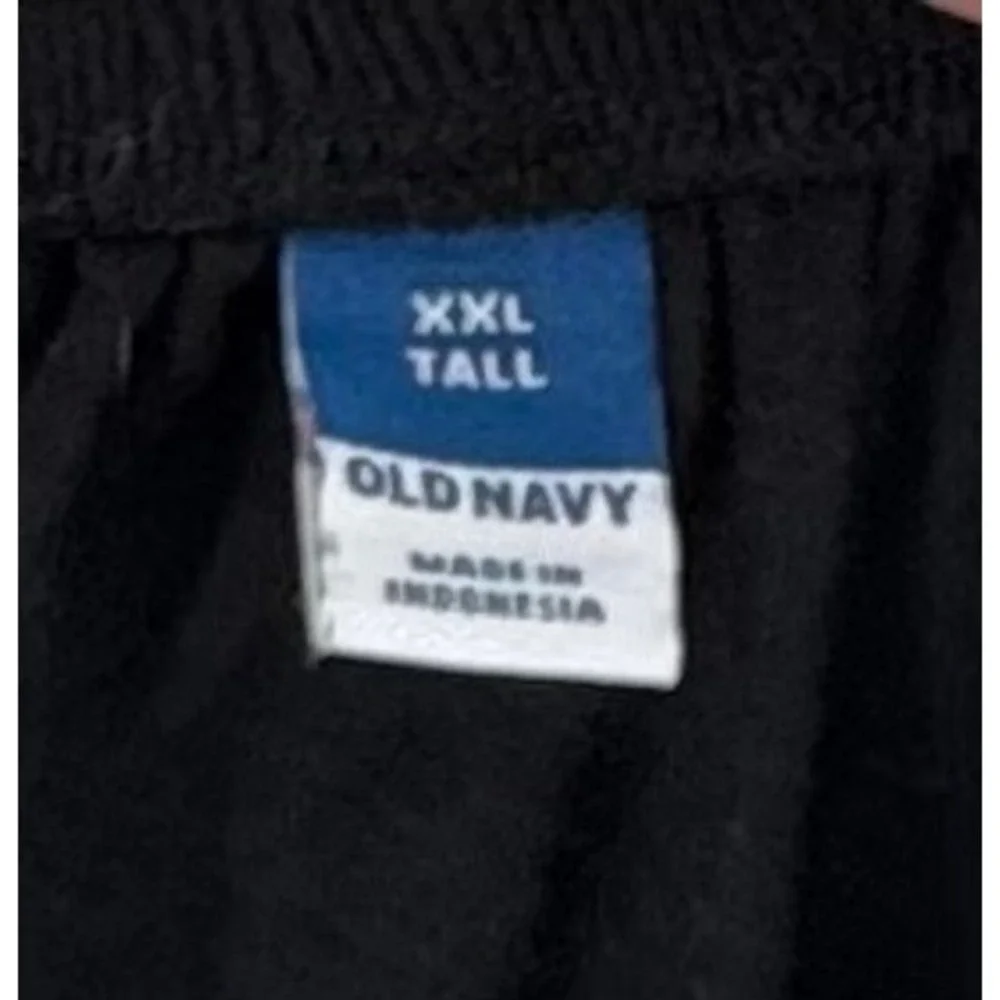 Old Navy Womens XXL Tall Black Cotton Puff Sleeve Keyhole Peasant Blouse Top